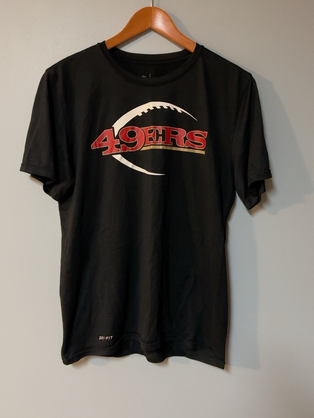 Nike San Francisco 49ers Mens M Dri-FIT T Shirt Black NFL Football Team Logo